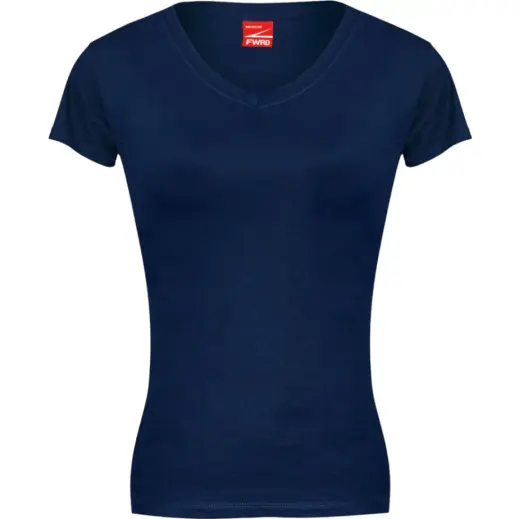 FWRD Ladies Fitted V-Neck T-Shirt Navy Front